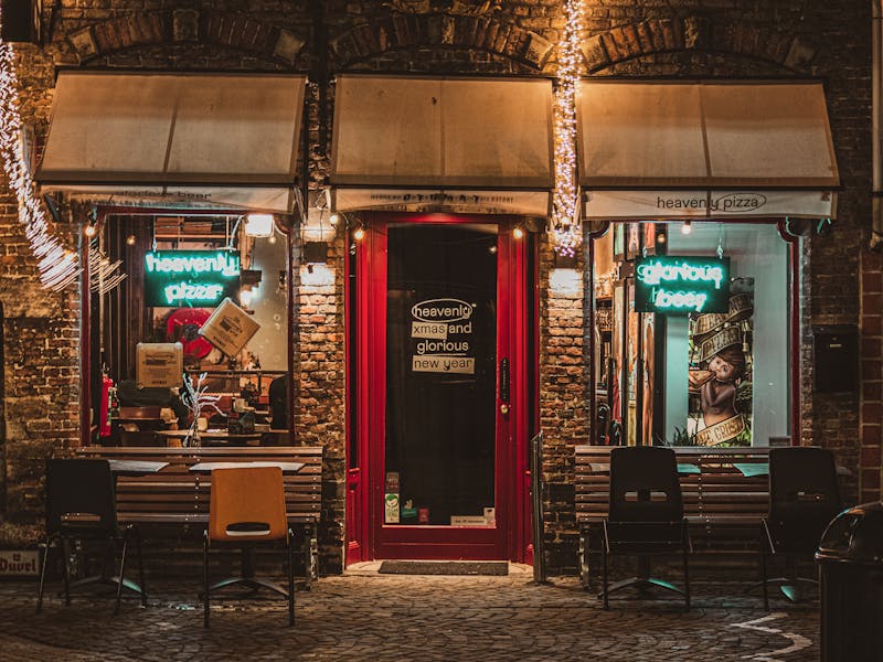 Restaurant entrance and exterior
